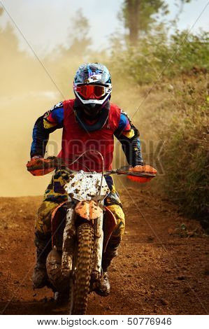 Motorcyclist On The Competition At Motorcycle Race