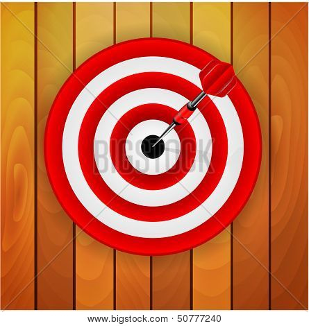 Darts On A Wall Of Wooden Planks