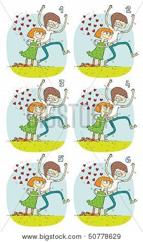 Match Pairs Visual Game: Romance