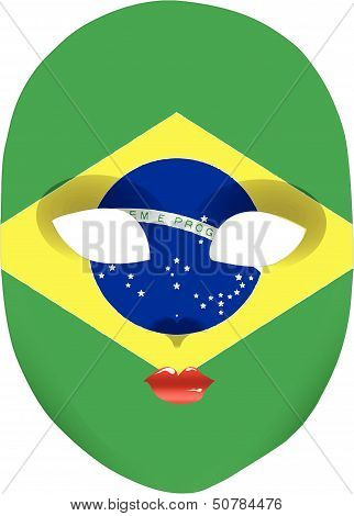 Flag Brazil Mask