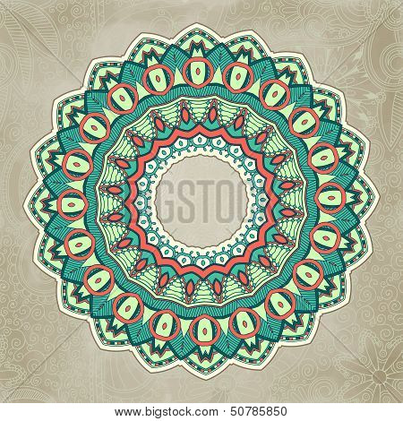 Ornamental lace pattern. Circle.