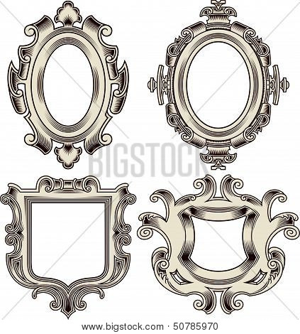 Set of Vintage Heraldic Frames.eps
