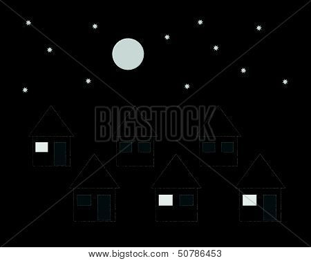 Family Houses In The Night