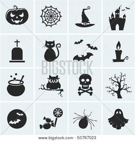 Set Of Vector Halloween Icons.