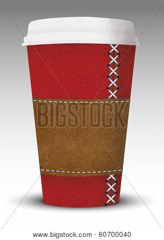 luxury leather coffe to go cup