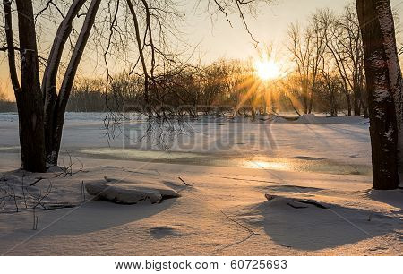 Frozen River Sunrise