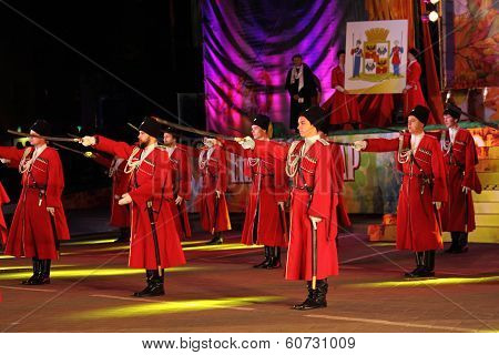 Russian Kuban Cossacks parade