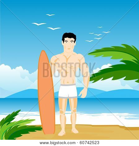 Man on beach