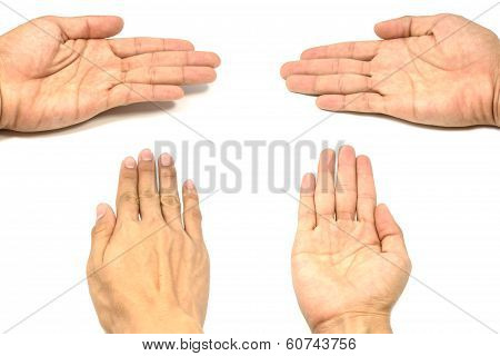 Empty man's hand isolated
