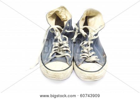 vintage blue shoes isolated