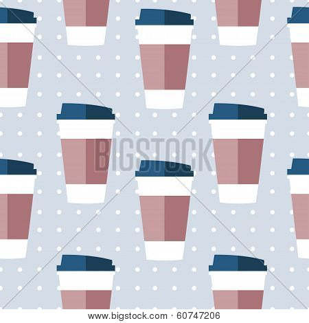 vector seamless paper coffee glasses