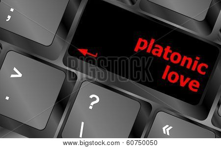 Modern Keyboard Key With Words Platonic Love