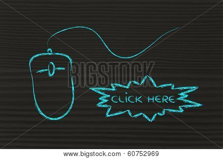 Computer Mouse: Concept Of Pay Per Click And Click-through Rate