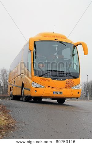 Yellow Scania Irizar PB Coach Bus