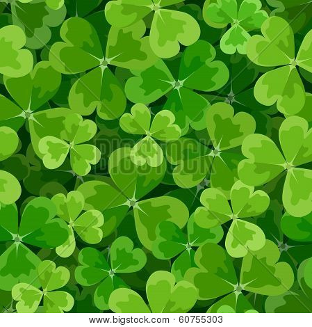 St. Patrick's day vector seamless background with shamrock.