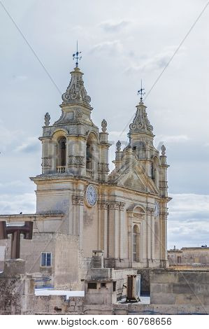Saint Paul's Cathedral In Mdina, Malta