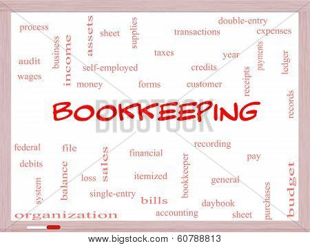 Bookkeeping Word Cloud Concept On A Whiteboard