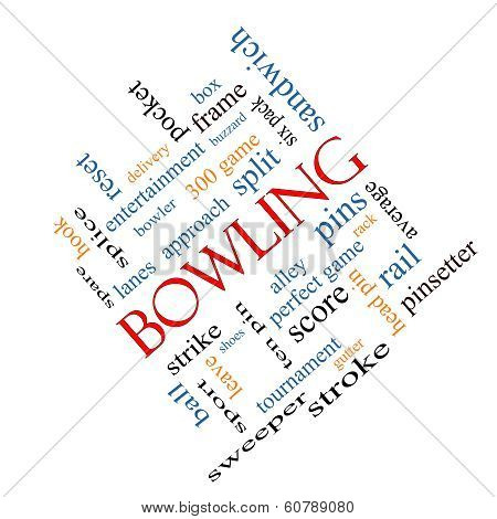 Bowling Word Cloud Concept Angled