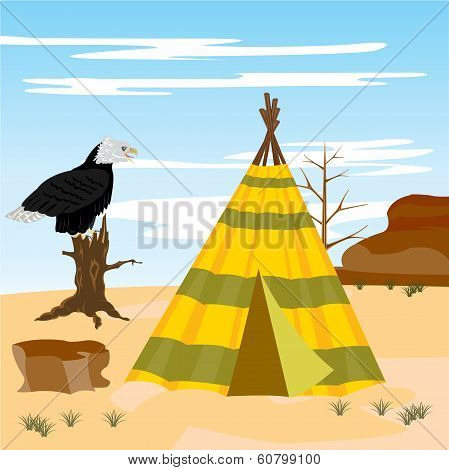 Wigwam in desert