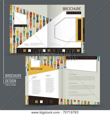 Colorful Geometric Style Half-fold Brochure Template