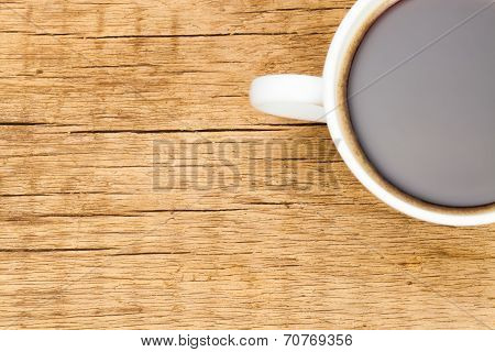 White Ceramic Coffee Cup On Wooden Table