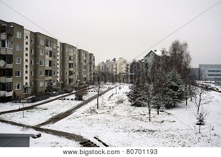 Vilnius City Pasilaiciai District At Winter Time