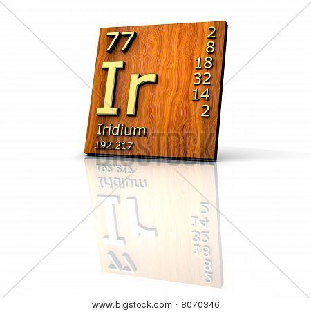Tabla de iridio forma periódica de elementos - tablero de madera