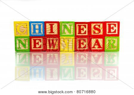 Chinese New Year Reflection On White Background