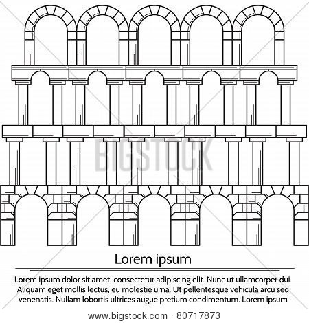 Vector illustration of line design arch structure