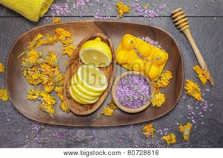 Skincare ingredients. Spa theme