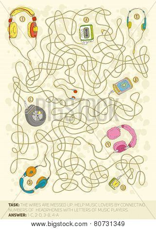 Headphones maze game