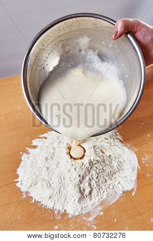 Cooking On Kitchen Flour And Dish