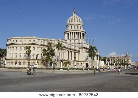 Capitolio building exterior in Havana city, Cuba.