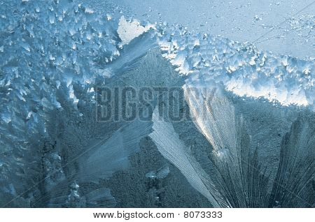 Icy Muster auf Glas