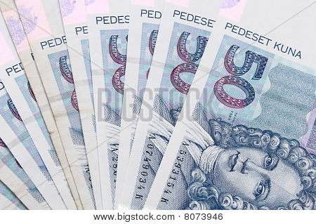 kroatische Kuna Banknoten angeordnet