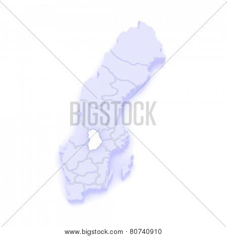 Map of Orebro. Sweden. 3d