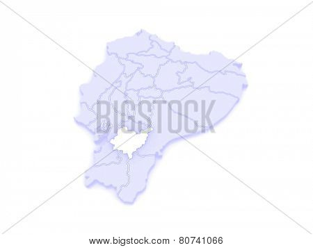 Map of Azuay. Ecuador. 3d