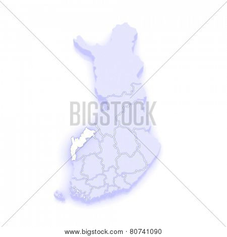 Map of Ostrobothnia. Finland. 3d