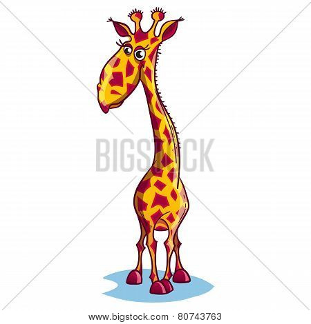 Image of a sad cartoon giraffe.