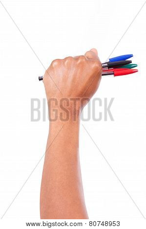 African American Journalist Protesting Against Terror And For Expression Fredom