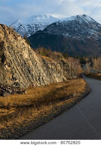 Rock Face With Pathway