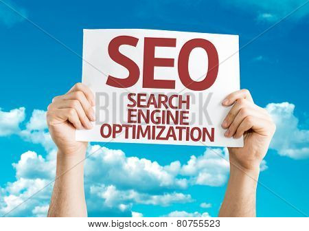 SEO card with sky background