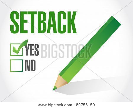 Yes To A Setback. Check List Illustration