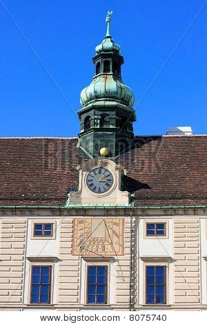 塔的皇宫与太阳拨号，霍夫堡，维也纳，奥地利