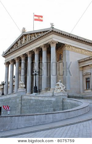 奥地利议会、 维也纳的侧视图