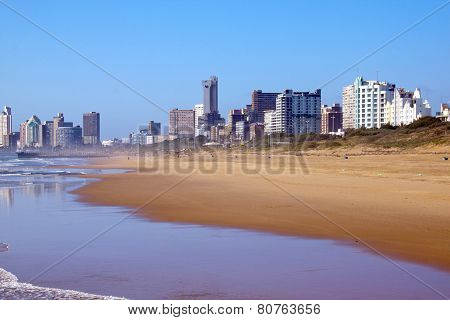 View Of Empty Beach In Durban, South Africa
