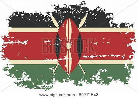 Kenyan grunge flag. Vector illustration.