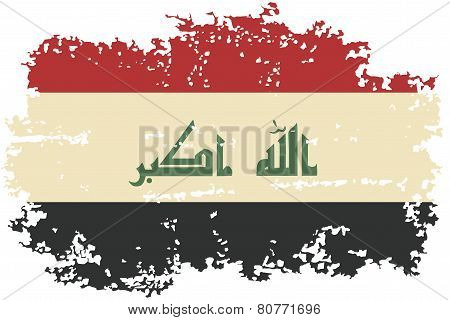 Iraqi grunge flag. Vector illustration.
