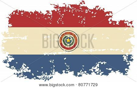Paraguayan grunge flag. Vector illustration.