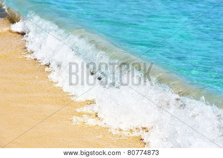 Beautiful water of the sea and yellow sand